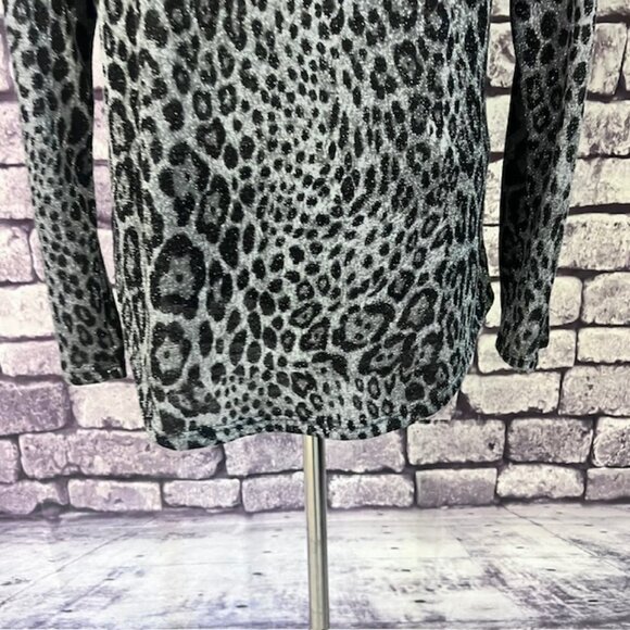 INC Black, Gray & Silver Long Sleeve Pullover Blouse Size M - Picture 7 of 9